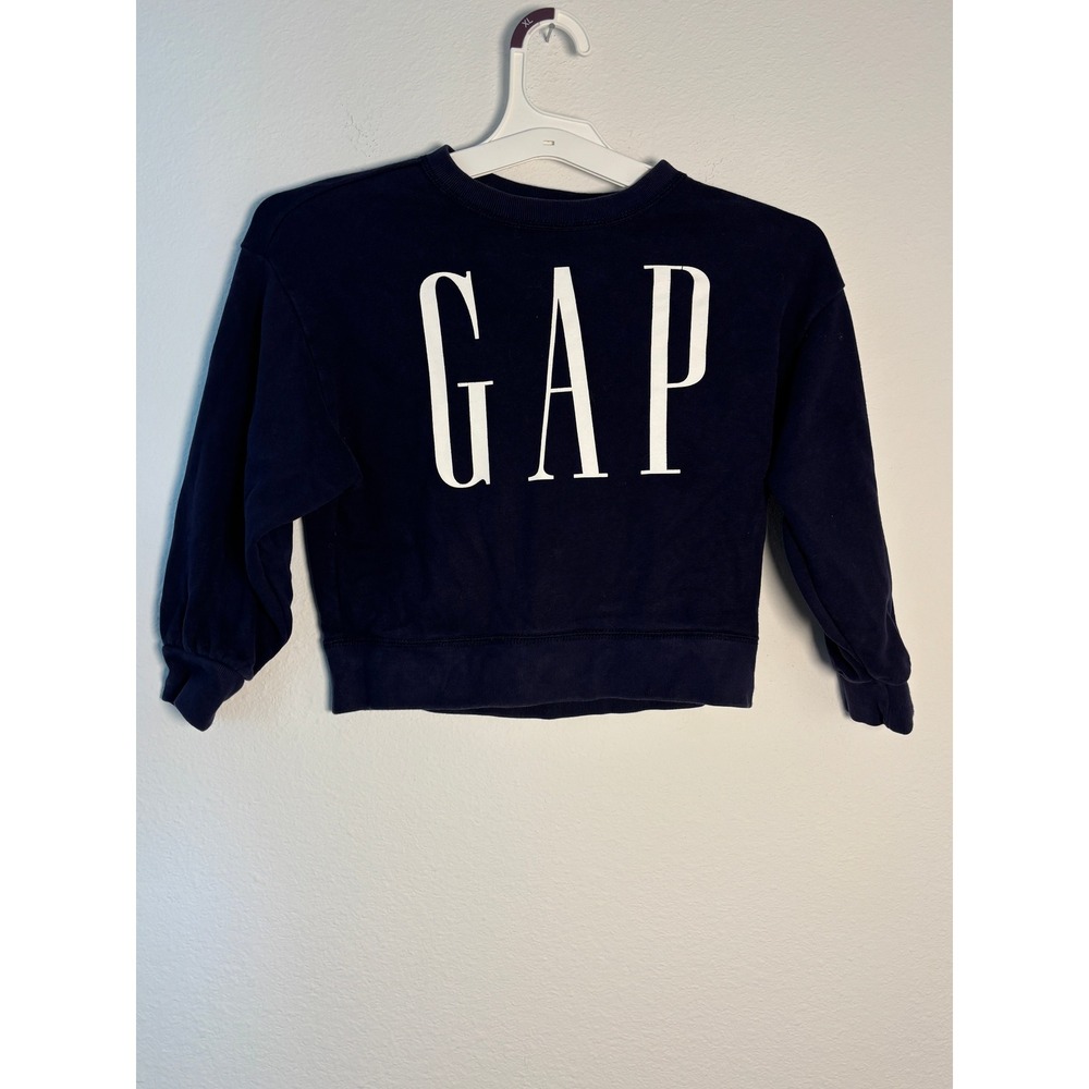 Gap‎ Kids Navy Blue Arch Logo Crewneck Sweatshirt Size S 6-7 Pullover Fleece
